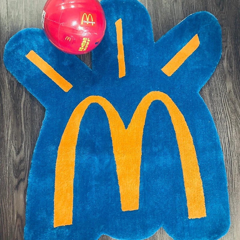 Home Furnishings Art Carpet Cactus Jack McDonalds Arches Blue Area Rug Hypebeast Collection Parlor Bedroom Playroom Handtufted Trending Floor Mat Supp