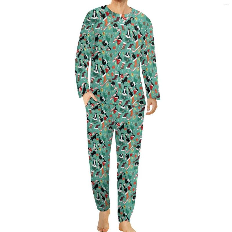 Men' Sleepwear Funny Cat Print Pajamas Long Sleeves Christmas Stockings 2 Piece Casual Pajama Sets Autumn Man Design Lovely Big Size, Style-4
Men' Sleepwear Funny Cat Print Pajamas Long Sleeves Christmas Stockings 2 Piece Casual Pajama Sets Autumn Man Design Lovely Big Size, Style-4