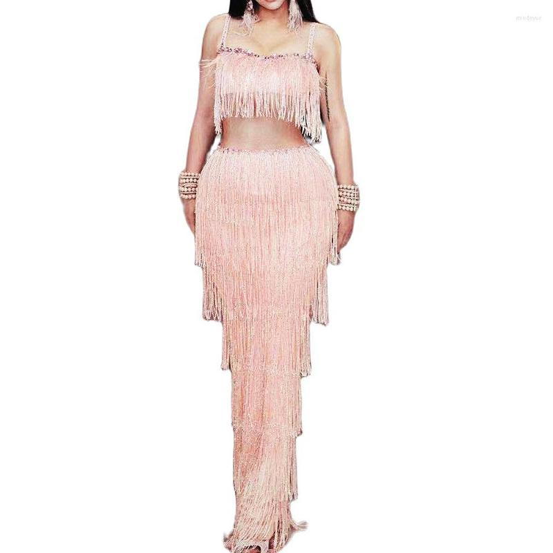 Stage Wear Sparkly Rhinestone Backless Women Dress Stitching Mesh Crystal Tassel Floor-Length Birthday Party Outfit Nightclub Costume, Pink
Stage Wear Sparkly Rhinestone Backless Women Dress Stitching Mesh Crystal Tassel Floor-Length Birthday Party Outfit Nightclub Costume, Pink