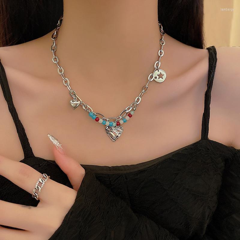 Choker KPOP Hollow Heart Beaded Necklace Splicing Colorful Glass Beads Clavicle Chain Gothic 2022 Jewelry
Choker KPOP Hollow Heart Beaded Necklace Splicing Colorful Glass Beads Clavicle Chain Gothic 2022 Jewelry