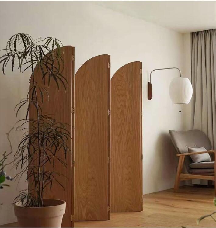 Screens blocks living room solid wood folding screen the rattan woven hollow partition modern simple log foldings seat Dividers