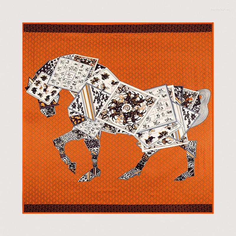 Scarves 130Cm Silk Feeling Square Scarf For Women Female Headkerchief Luxury Horse Card Print Head Shawl Wraps Hijab Bandana
Scarves 130Cm Silk Feeling Square Scarf For Women Female Headkerchief Luxury Horse Card Print Head Shawl Wraps Hijab Bandana