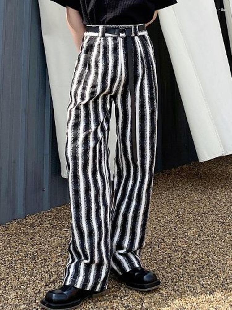 Men's Pants Washed Stripe Belt Design Style Men's Fashion Tide Straight Loose Male Casual Trousers Temperament 2A2579, Black
Men's Pants Washed Stripe Belt Design Style Men's Fashion Tide Straight Loose Male Casual Trousers Temperament 2A2579, Black