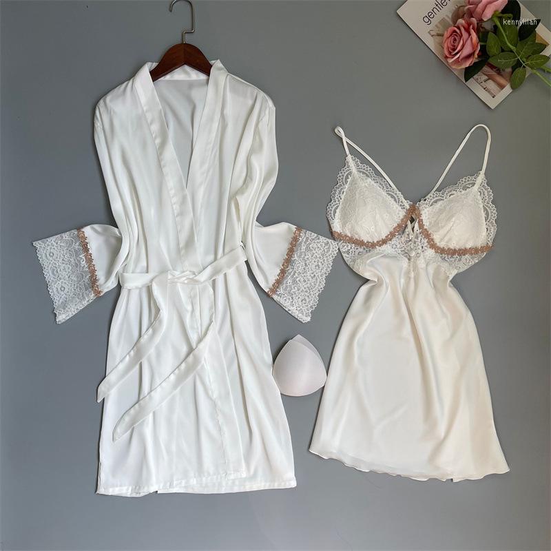 Women's Sleepwear Lace Robe Set Women Nightgown Satin Bathrobe Strap Nightdress Suit Summer V-Neck Kimono Bath Gown Sexy Lingerie, Black - b
Women's Sleepwear Lace Robe Set Women Nightgown Satin Bathrobe Strap Nightdress Suit Summer V-Neck Kimono Bath Gown Sexy Lingerie, Black - b