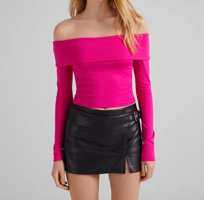 Women' T Shirts One Shoulder Slim T-Shirt Women Long Sleeve Simple Two Colors Short Sexy Ladies Spring 2022 Tee Tops, Black 
Women' T Shirts One Shoulder Slim T-Shirt Women Long Sleeve Simple Two Colors Short Sexy Ladies Spring 2022 Tee Tops, Black