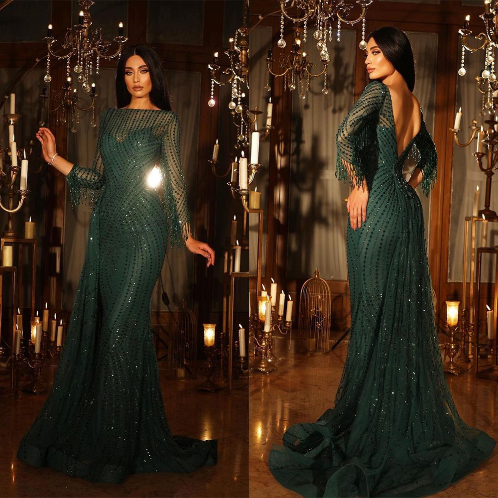 Elegant Dark Green Mermaid Prom Dresses Sequined Tassels Lace Party Dresses Backless Custom Made Evening Dress, Same as picture
Elegant Dark Green Mermaid Prom Dresses Sequined Tassels Lace Party Dresses Backless Custom Made Evening Dress, Same as picture