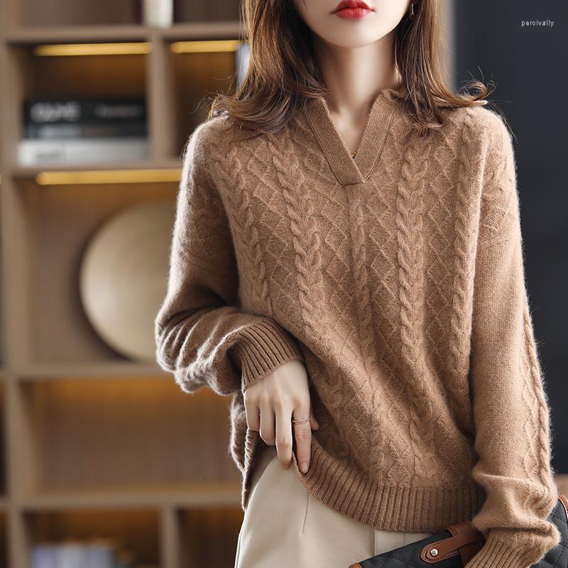 Women's Sweaters Cashmere Sweater Women's Autumn And Winter Solid Color Knitted Lapel Pullover Wool Loose Casual Women, Dark blue
Women's Sweaters Cashmere Sweater Women's Autumn And Winter Solid Color Knitted Lapel Pullover Wool Loose Casual Women, Dark blue
