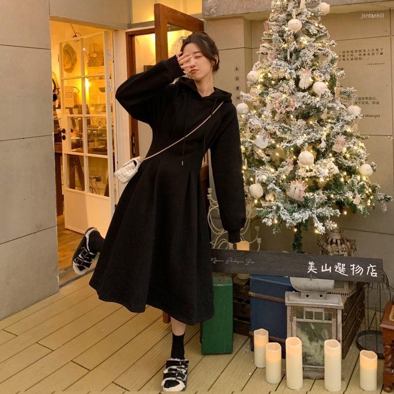 Casual Dresses Dress Women Vintage Elegant Robe Spring Fall Hooded Simple Leisure Sweet Age Reduction Female Clothes Thicker Streetwear, Black
Casual Dresses Dress Women Vintage Elegant Robe Spring Fall Hooded Simple Leisure Sweet Age Reduction Female Clothes Thicker Streetwear, Black