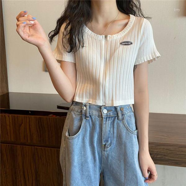 Women' T Shirts Woman TShirts Top Summer 2022 Zipper Short Sleeve Knitted Cardigan Female Crop Mujer Camisetas, Black
Women' T Shirts Woman TShirts Top Summer 2022 Zipper Short Sleeve Knitted Cardigan Female Crop Mujer Camisetas, Black