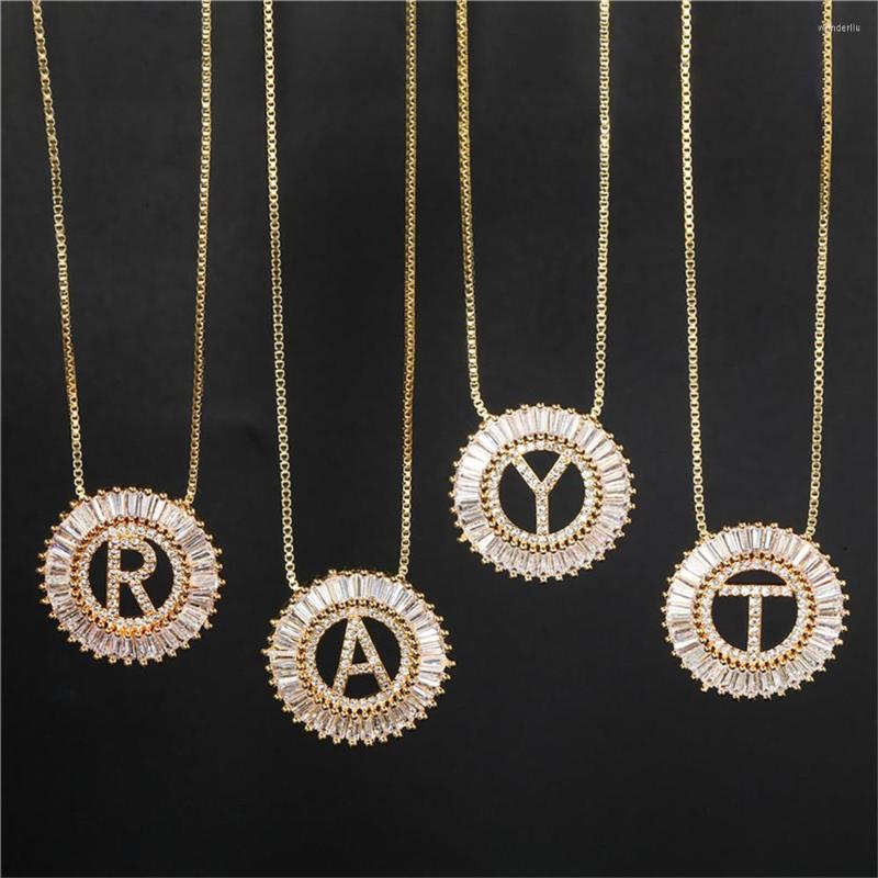 Pendant Necklaces LUOLER Round Initial Name Letters Pendants Necklace For Women Copper Crystal Gold 26 Charm Jewelry 
Pendant Necklaces LUOLER Round Initial Name Letters Pendants Necklace For Women Copper Crystal Gold 26 Charm Jewelry