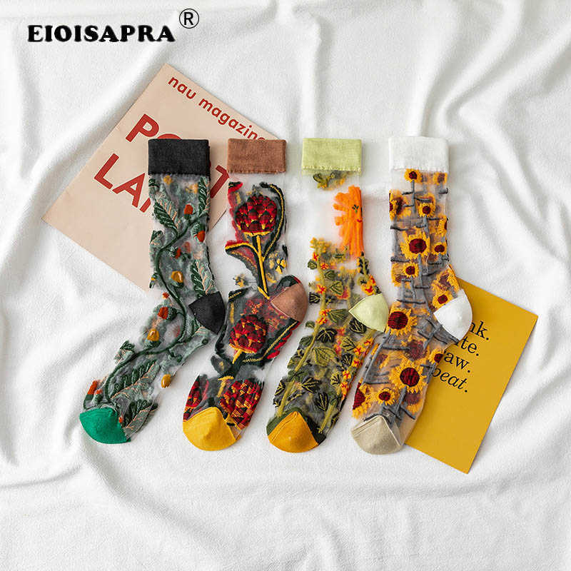 Socks Hosiery Novelty Harajuku New Product Crystal Silk Tide Socks Funny Sunflowers Vines Flowers Happy Women Socks Casual High Quality Sox T221102, 23
Socks Hosiery Novelty Harajuku New Product Crystal Silk Tide Socks Funny Sunflowers Vines Flowers Happy Women Socks Casual High Quality Sox T221102, 23