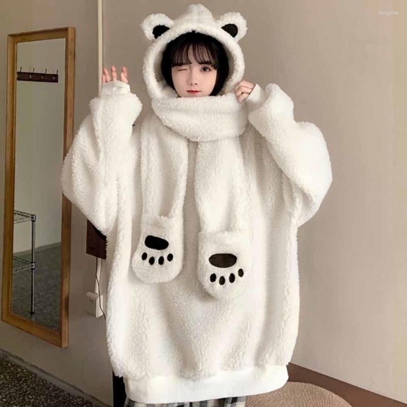 Women's Hoodies 2022 Bear Hoodie Japanese Kawaii Ears Detachable Hooded Scarf Top Winter Lamb Wool Cute Harajuku Women Pullovers, White
Women's Hoodies 2022 Bear Hoodie Japanese Kawaii Ears Detachable Hooded Scarf Top Winter Lamb Wool Cute Harajuku Women Pullovers, White