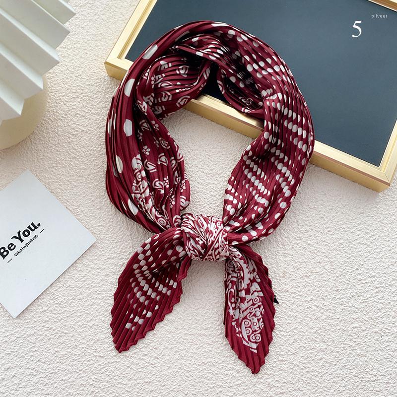 Scarves Summer Pleated Square Scarf Silk Neck Tie Headscarves Bandana Satin Crinkle Foulard Neckerchief Bag Ribbon
Scarves Summer Pleated Square Scarf Silk Neck Tie Headscarves Bandana Satin Crinkle Foulard Neckerchief Bag Ribbon