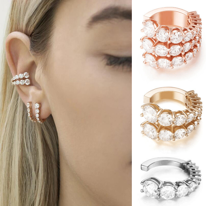 C Shaped Clip-on Earring Screw Back Cubic Zirconia Half Hoops Earrings Without Piercing Jewelry
C Shaped Clip-on Earring Screw Back Cubic Zirconia Half Hoops Earrings Without Piercing Jewelry