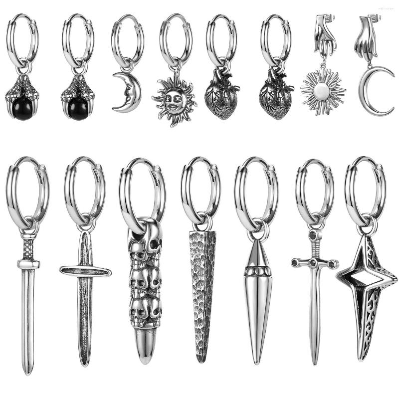 Hoop Earrings AOEDEJ 18G 2PCS Punk Skull Dragon Claw Drop Earring Stainless Steel Sword Round Cross Moon Ear Gothic
Hoop Earrings AOEDEJ 18G 2PCS Punk Skull Dragon Claw Drop Earring Stainless Steel Sword Round Cross Moon Ear Gothic