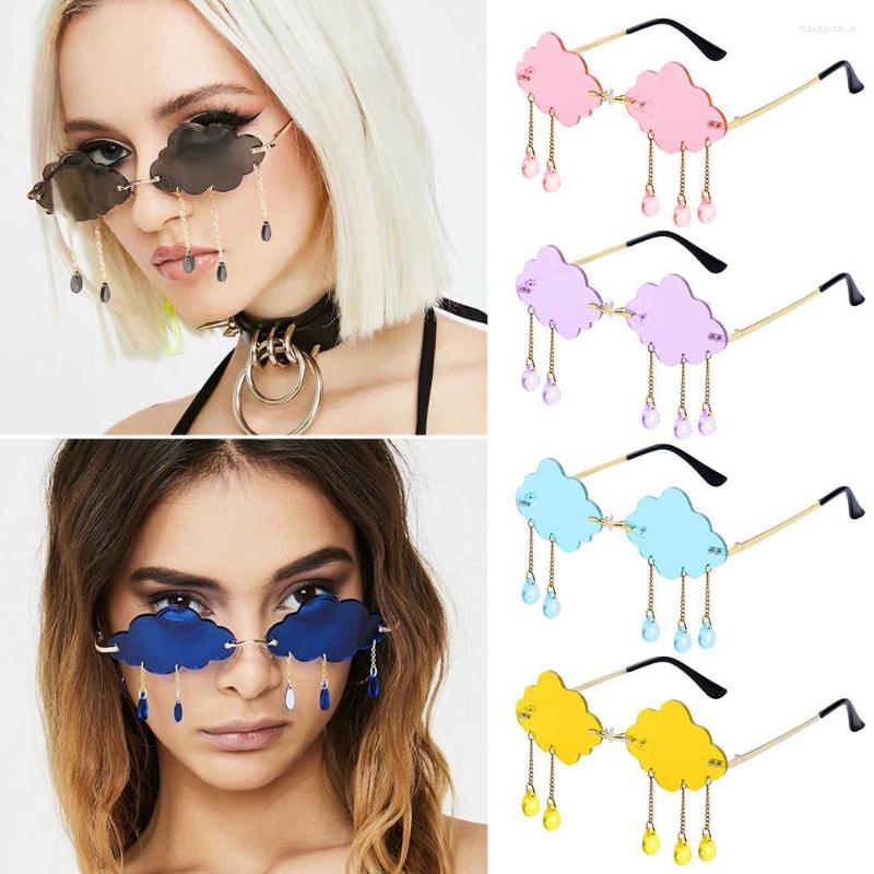Sunglasses Vintage Funny Cloud Shaped Shades UV400 Disco Glasses Rimless Steampunk Clouds Tassel
Sunglasses Vintage Funny Cloud Shaped Shades UV400 Disco Glasses Rimless Steampunk Clouds Tassel