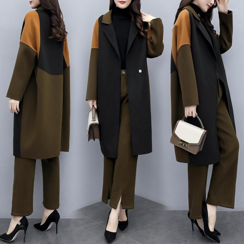 Women' Two Piece Pants 2022 Women' Wear Autumn Winter Loose Color Contrast Woolen Coat Wide Leg Sets Fashion Women, Picture color
Women' Two Piece Pants 2022 Women' Wear Autumn Winter Loose Color Contrast Woolen Coat Wide Leg Sets Fashion Women, Picture color