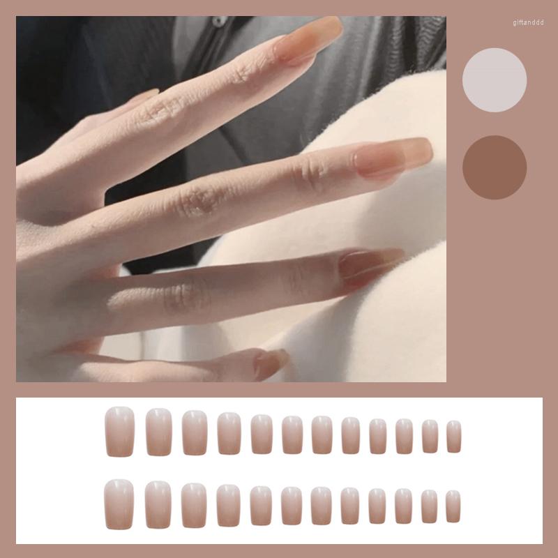 False Nails High Quality Medium And Long Fake Jelly Milks Tea Wearable Nail Stickers Finished 24 Pieces With Glue, Picture shown
False Nails High Quality Medium And Long Fake Jelly Milks Tea Wearable Nail Stickers Finished 24 Pieces With Glue, Picture shown