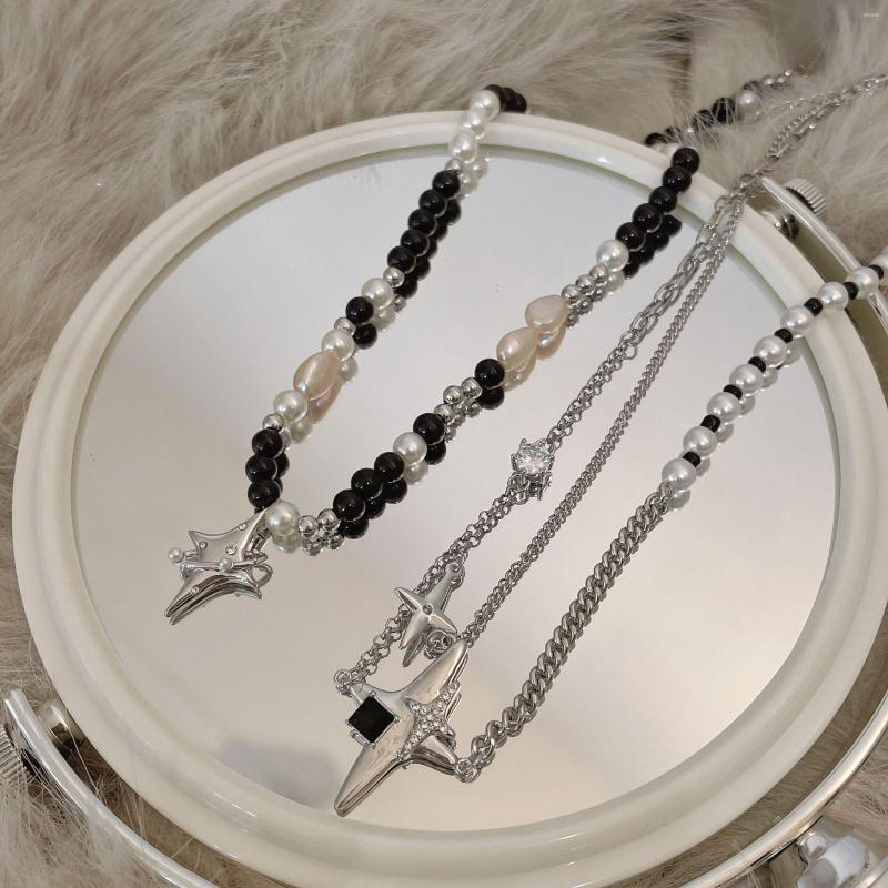 Choker Punk Star Pendant Baroque Pearl Necklace For Women Asymmetric Black White Beads Stainless Steel Jewelry
Choker Punk Star Pendant Baroque Pearl Necklace For Women Asymmetric Black White Beads Stainless Steel Jewelry