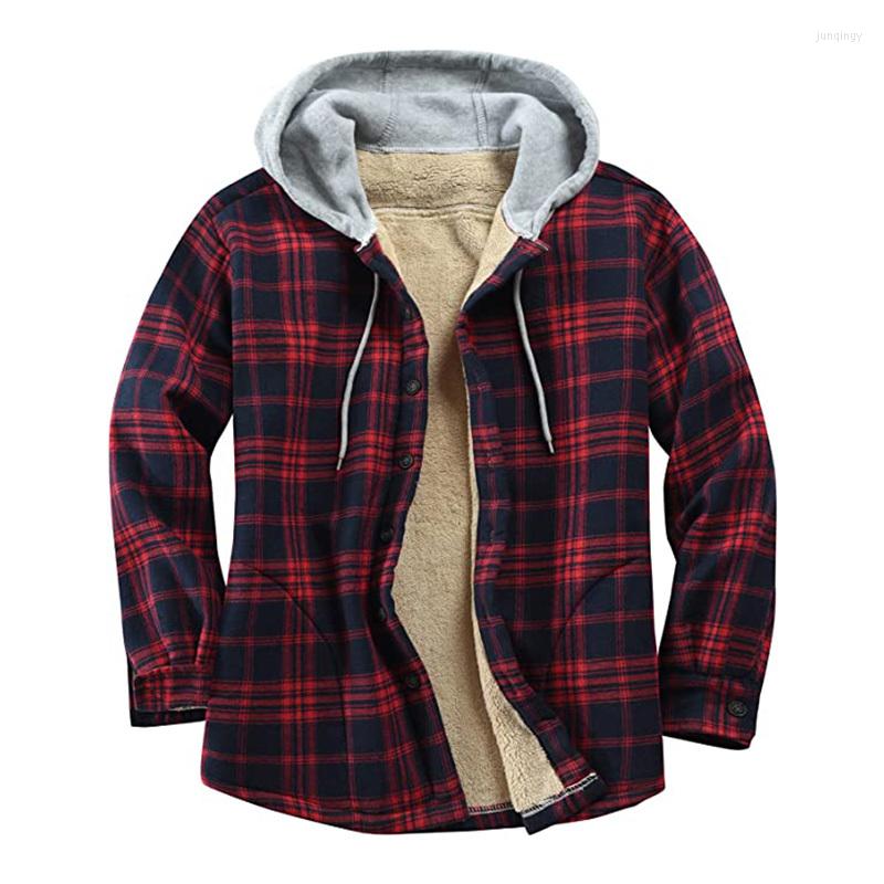 Men' Casual Shirts Mens Winter Flannel Shirt Jacket Classic Black And White Plaid Fleece Lined Coat Button Up Hoodie Outwear Men Clothing, Green
Men' Casual Shirts Mens Winter Flannel Shirt Jacket Classic Black And White Plaid Fleece Lined Coat Button Up Hoodie Outwear Men Clothing, Green
