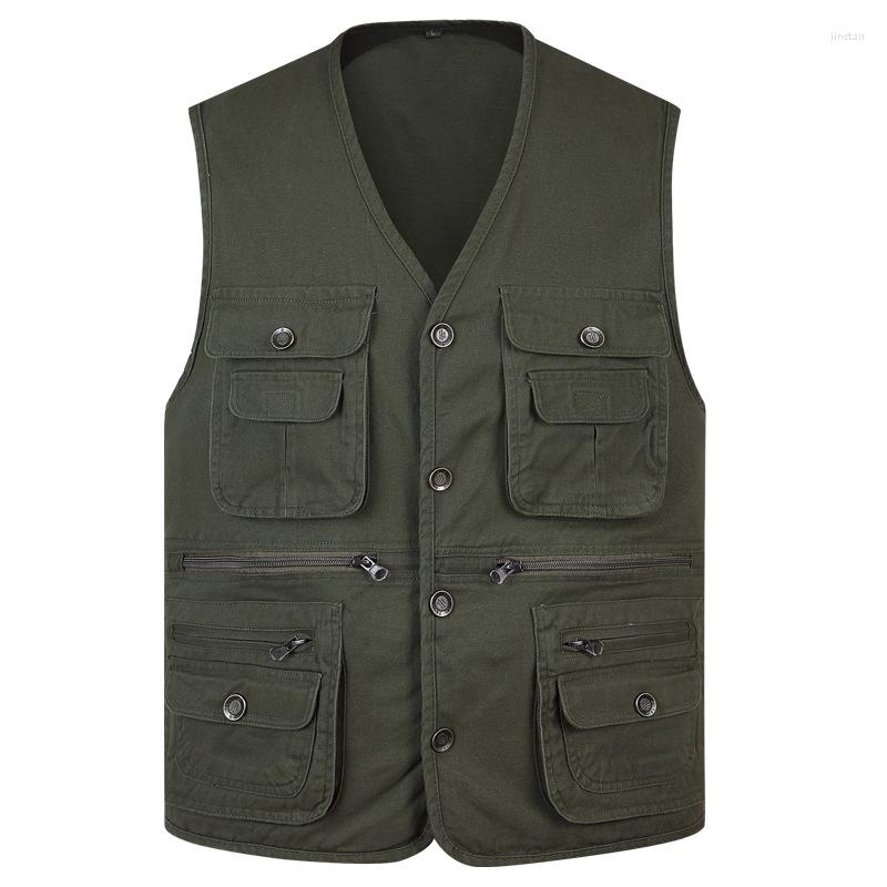 Men's Vests Classic Summer Men Vest Cotton Button Multi Pocket Sleeveless Jacket Coat Solid Color Outdoor Fishing Waistcoat Plus Size, Army green
Men's Vests Classic Summer Men Vest Cotton Button Multi Pocket Sleeveless Jacket Coat Solid Color Outdoor Fishing Waistcoat Plus Size, Army green