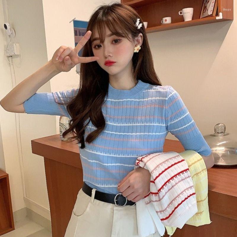 Women's T Shirts Woman TShirts Spring Summer Women's Short-Sleeved Striped Sweater Top T-shirt Crop Mujer Camisetas, 9361 yellow
Women's T Shirts Woman TShirts Spring Summer Women's Short-Sleeved Striped Sweater Top T-shirt Crop Mujer Camisetas, 9361 yellow