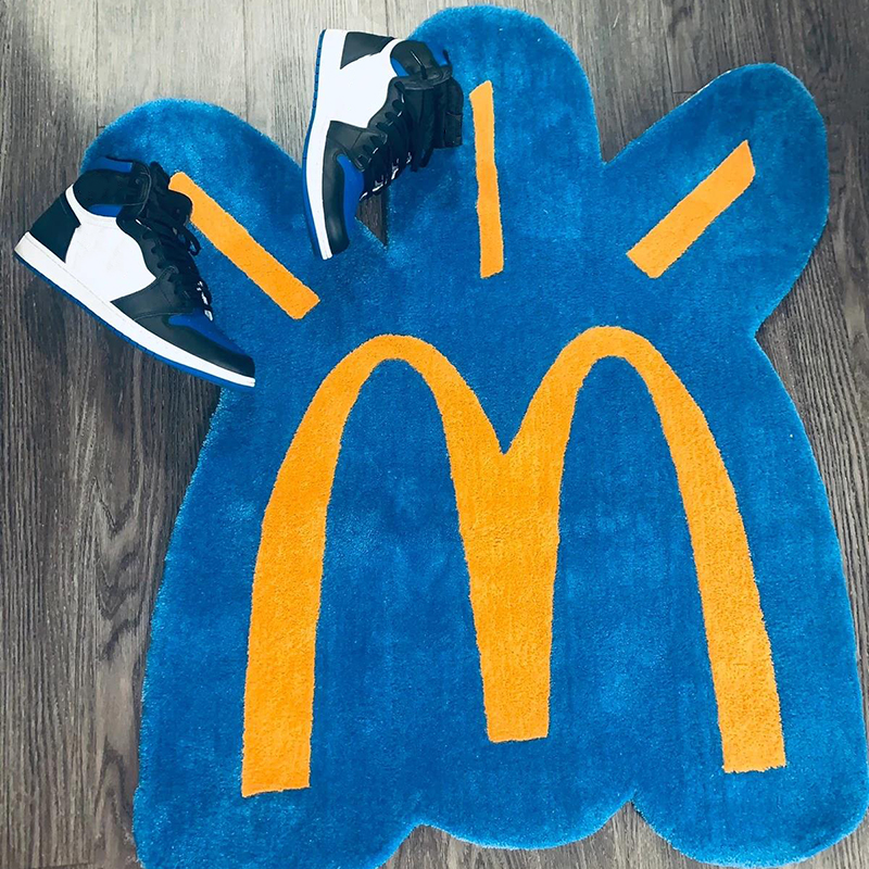 Home Furnishings Art Carpet Cactus Jack McDonalds Arches Blue Area Rug Hypebeast Collection Parlor Bedroom Playroom Handtufted Trending Floor Mat Supp