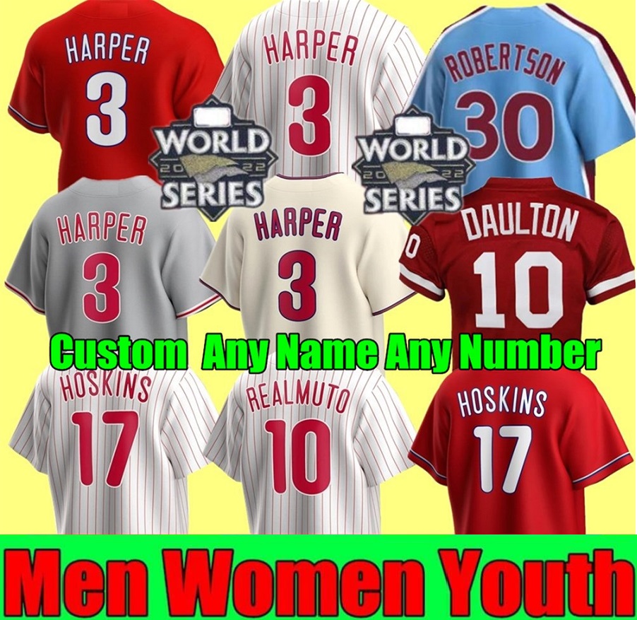 New Men Women Bryce youth 2022 Baseball Jerseys Philadelphia Darren Daulton Harper Maikel Franco Rhys Hoskins Aaron Nola Mitch Schmidt Phillies Stitch jersey, As shown in illustration
New Men Women Bryce youth 2022 Baseball Jerseys Philadelphia Darren Daulton Harper Maikel Franco Rhys Hoskins Aaron Nola Mitch Schmidt Phillies Stitch jersey, As shown in illustration