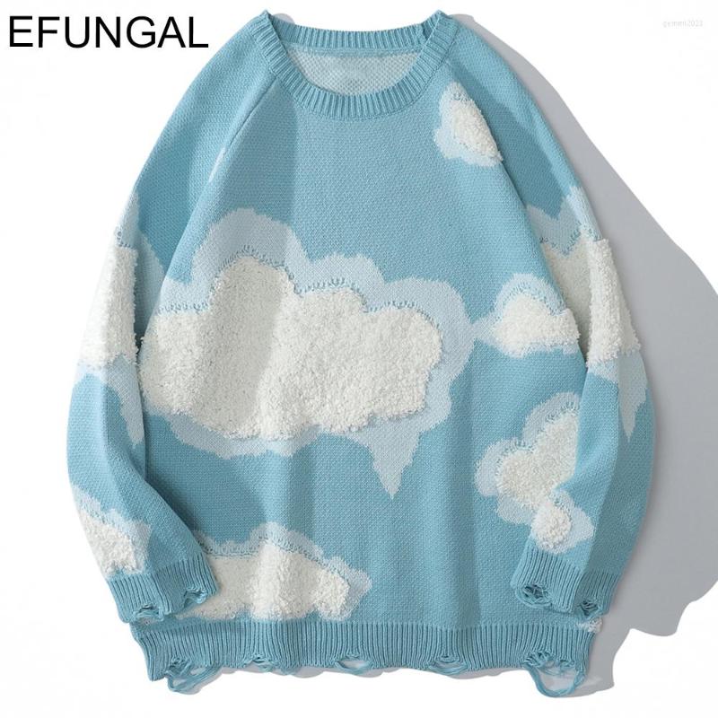 Men's Sweaters Cloud Embroidery Knitted Sweater Men Oversized Knitwear Ripped Hole Fashion Knit Streetwear 2022 Pullover, Blue
Men's Sweaters Cloud Embroidery Knitted Sweater Men Oversized Knitwear Ripped Hole Fashion Knit Streetwear 2022 Pullover, Blue