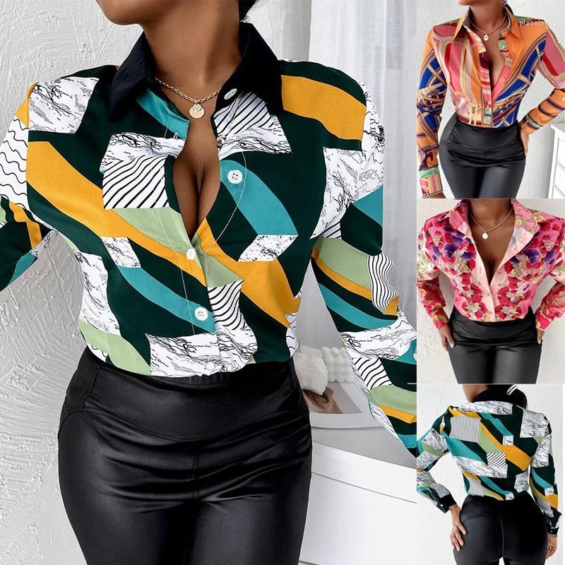 Women' Blouses Spring Summer Women Casual Turn-down Collar Blouse Print Colorblock Buttoned Long Sleeve Shirt 2022 Woman Shirts, Clear
Women' Blouses Spring Summer Women Casual Turn-down Collar Blouse Print Colorblock Buttoned Long Sleeve Shirt 2022 Woman Shirts, Clear