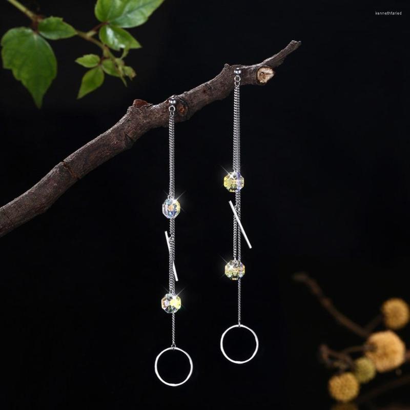 Dangle Earrings Romantic Women 925 Sterling Silver Long Round Crystals Drop For Lady Evening Party Ears Jewelry S925 Genuine
Dangle Earrings Romantic Women 925 Sterling Silver Long Round Crystals Drop For Lady Evening Party Ears Jewelry S925 Genuine
