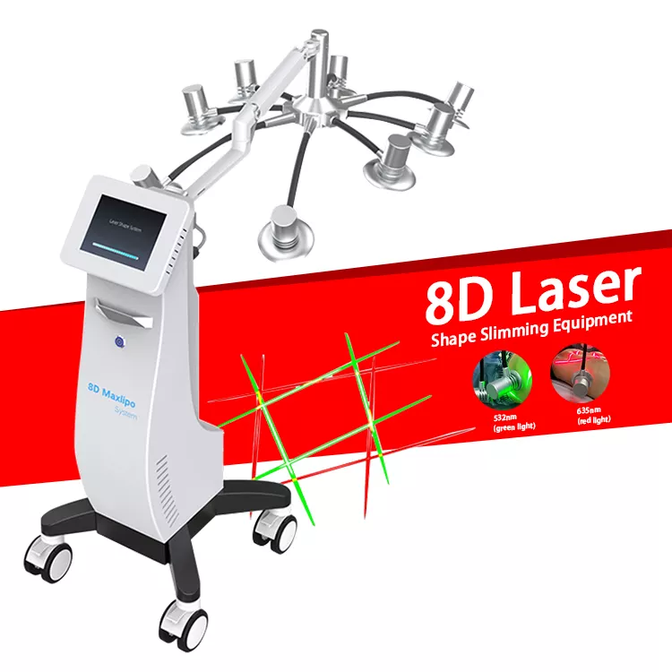 Lipolaser Slimming Machine 2 In 1 Red Green Dual Wavelength 635nm 532nm 8D Lipo Laser Maxlipo Slim Cellulite Massager Body Contouring Professional Salon Equipment
Lipolaser Slimming Machine 2 In 1 Red Green Dual Wavelength 635nm 532nm 8D Lipo Laser Maxlipo Slim Cellulite Massager Body Contouring Professional Salon Equipment