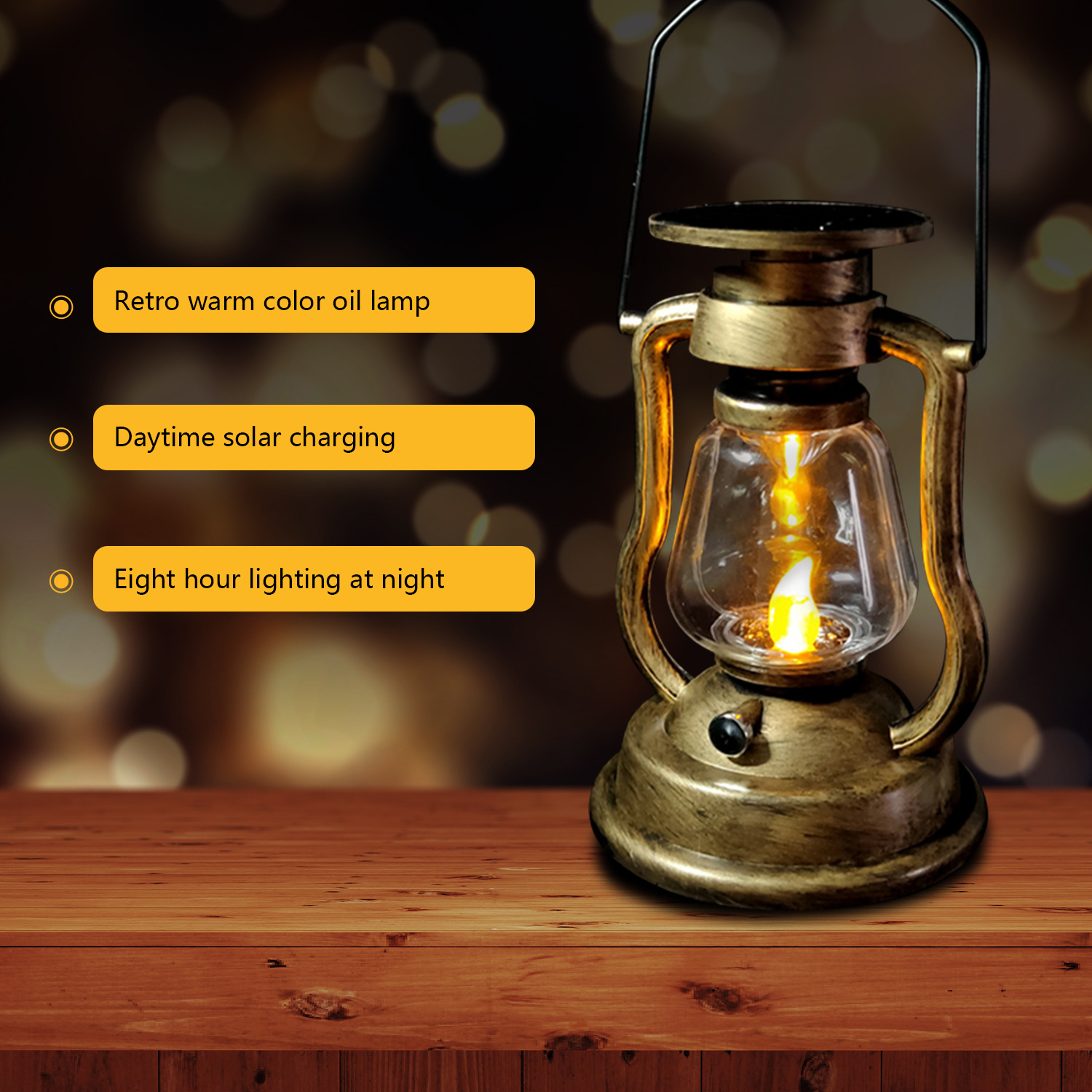 Garden Decorations LED Solar Light Retro Kerosene Lamp Powered Candle Hanging Outdoor Portable Lantern Courtyard Decor 221108