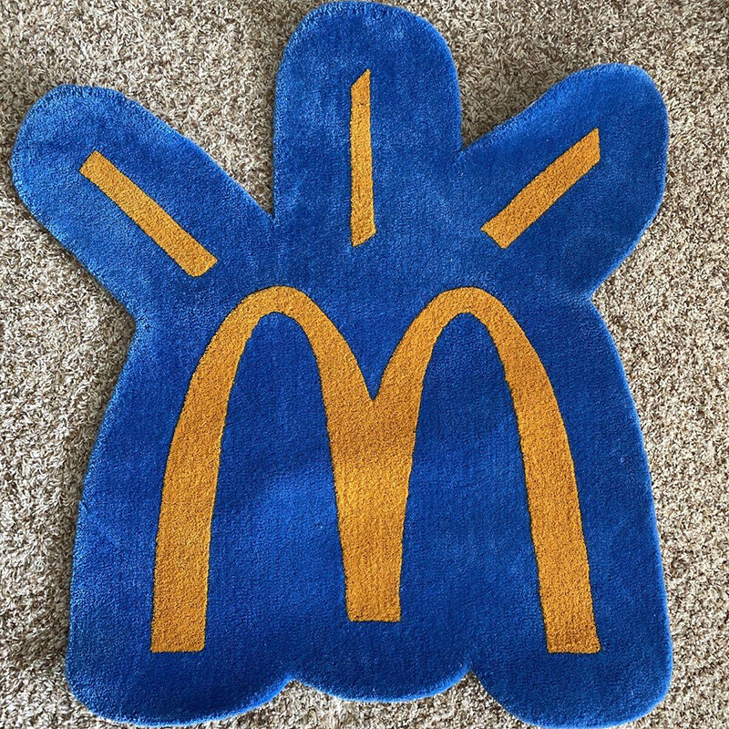 Home Furnishings Art Carpet Cactus Jack McDonalds Arches Blue Area Rug Hypebeast Collection Parlor Bedroom Playroom Handtufted Trending Floor Mat Supp