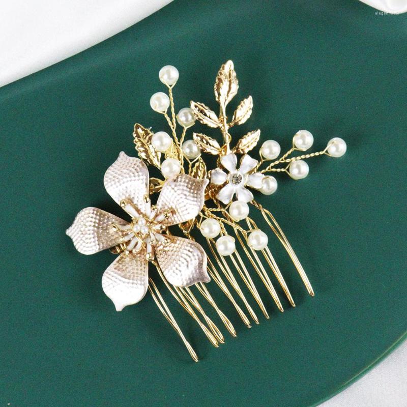 Headpieces Gold Pearls Hair Comb Elegant Flower Jewelry Female Festival Party Women Wedding Accessories For Bride
Headpieces Gold Pearls Hair Comb Elegant Flower Jewelry Female Festival Party Women Wedding Accessories For Bride