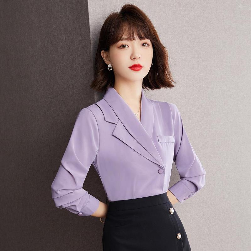 Women' Blouses Autumn Suit Collar Professional Shirts Women Neck Purple Woman Blusas Femininas Elegantes
Women' Blouses Autumn Suit Collar Professional Shirts Women Neck Purple Woman Blusas Femininas Elegantes