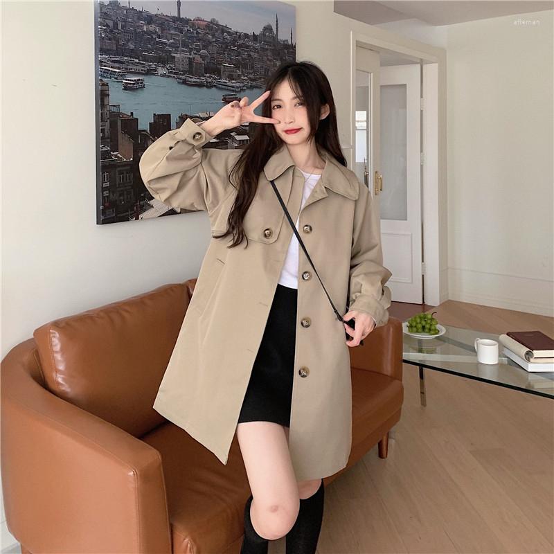 Women' Trench Coats Khaki Coat Loose Women' Windbreaker 2022 Spring Autumn Jackets Single Breasted Long Sleeve Casual Mid-Length
Women' Trench Coats Khaki Coat Loose Women' Windbreaker 2022 Spring Autumn Jackets Single Breasted Long Sleeve Casual Mid-Length