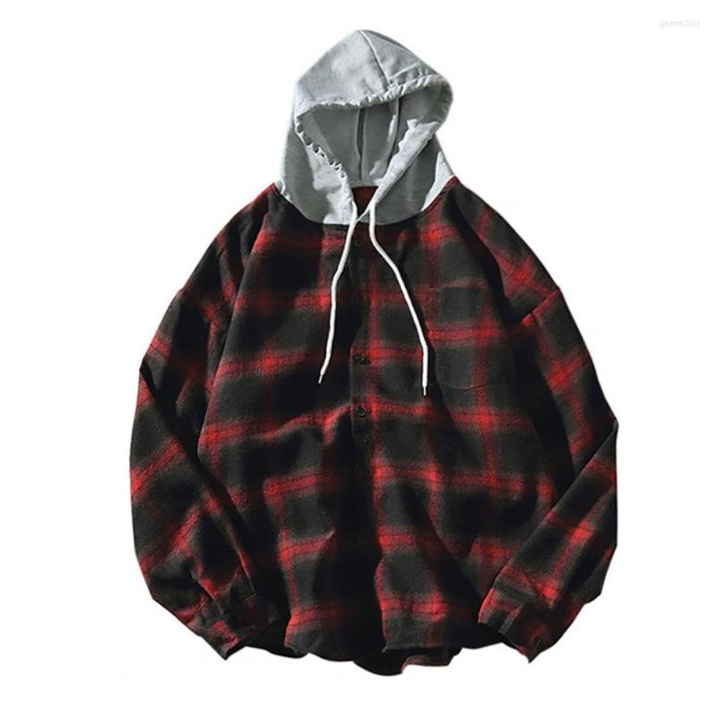 Men's Jackets Stylish Shirt Jacket Versatile Hooded Drawstring Couple Student Plaid Print Coat Warm, Black
Men's Jackets Stylish Shirt Jacket Versatile Hooded Drawstring Couple Student Plaid Print Coat Warm, Black