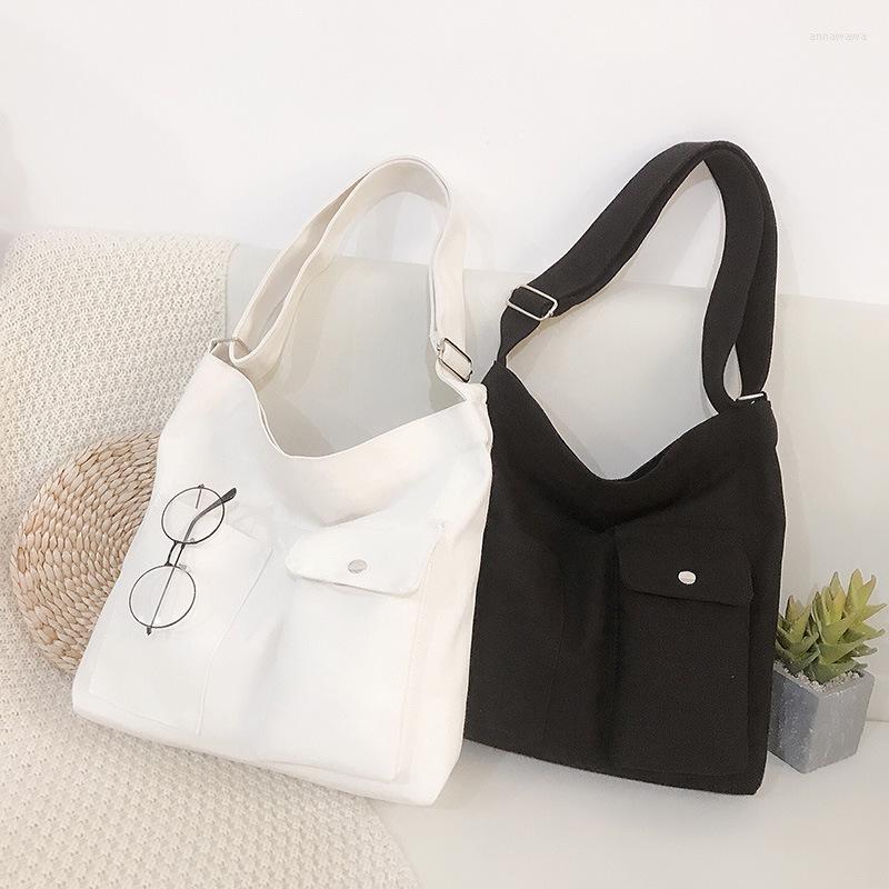 School Bags Korean Style Simple Shoulder Bag Casual Canvas Messenger Student Black White Color
School Bags Korean Style Simple Shoulder Bag Casual Canvas Messenger Student Black White Color