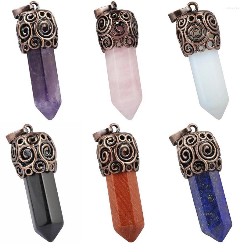 Pendant Necklaces TUMBEELLUWA Healing Reiki Hexagonal Prism Point Chakra Copper Jewelry
Pendant Necklaces TUMBEELLUWA Healing Reiki Hexagonal Prism Point Chakra Copper Jewelry