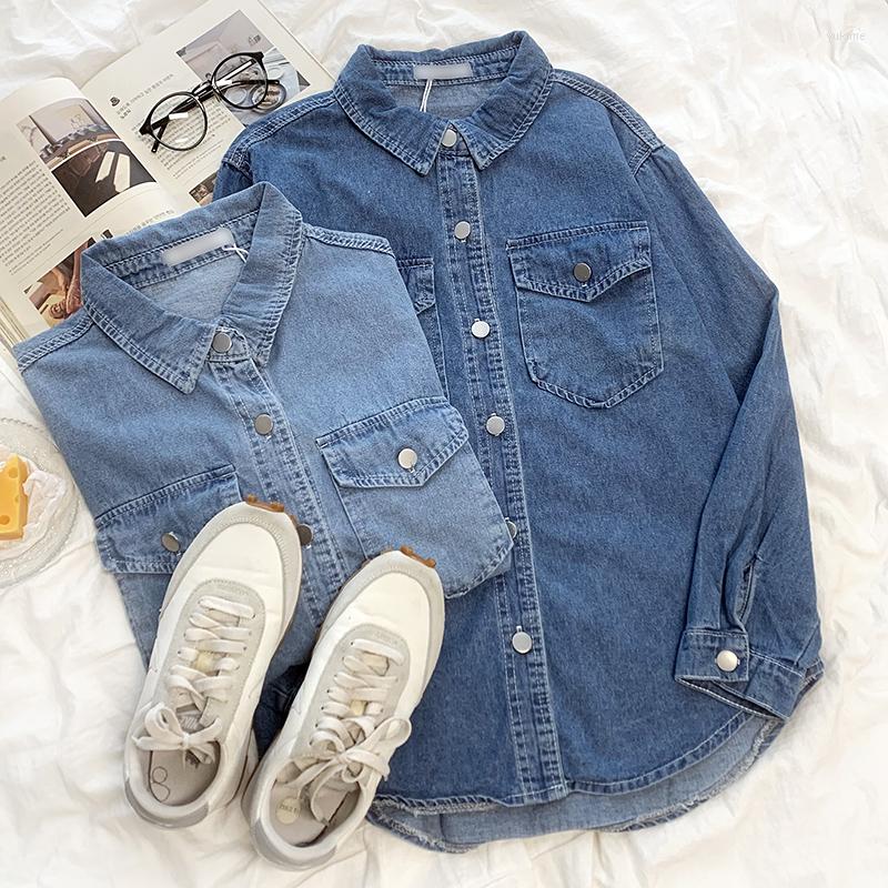 Women's Jackets Autumn Turn-down Collar Buttoned Loose Long-sleeved Denim Jacket, Dark blue
Women's Jackets Autumn Turn-down Collar Buttoned Loose Long-sleeved Denim Jacket, Dark blue