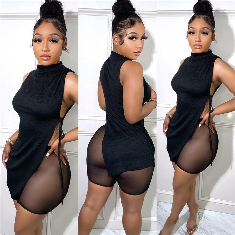 Women's Tracksuits Summer Women's Clothing Recommended Sleeveless Turtleneck Fashion Sexy Temperament Tight Side Hollow Nightclub Shorts, Black
Women's Tracksuits Summer Women's Clothing Recommended Sleeveless Turtleneck Fashion Sexy Temperament Tight Side Hollow Nightclub Shorts, Black