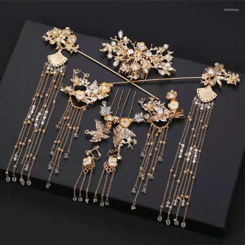 Hair Clips Traditional Chinese Hairpin Gold Combs Wedding Accessories Headband Stick Headdress Head Jewelry Bridal Headpiece Pin
Hair Clips Traditional Chinese Hairpin Gold Combs Wedding Accessories Headband Stick Headdress Head Jewelry Bridal Headpiece Pin