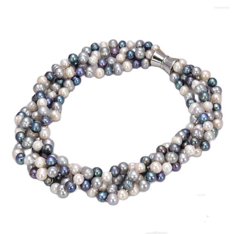Pendant Necklaces GuaiGuai Jewelry 20" 4 Strands 9-10mm White Black Round Pearl Necklace
Pendant Necklaces GuaiGuai Jewelry 20" 4 Strands 9-10mm White Black Round Pearl Necklace