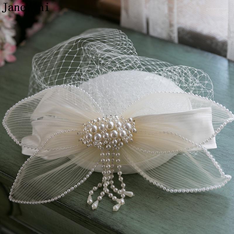Headpieces JaneVini Accessoire Femme White Pearl Brides Hats Bow Hairband Face Veil Wedding Hat With Hairpin Party Women Hair Accessories
Headpieces JaneVini Accessoire Femme White Pearl Brides Hats Bow Hairband Face Veil Wedding Hat With Hairpin Party Women Hair Accessories