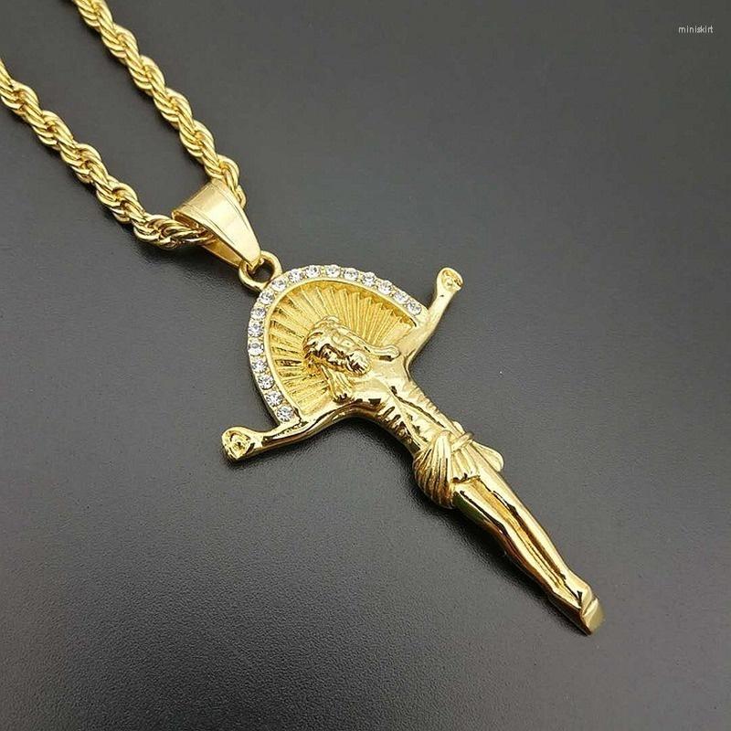Pendant Necklaces Trendy Zircon Inlaid Cross Jesus Charm Men's Fashion Religious Jewelry Accessories Party Gift Without Chain
Pendant Necklaces Trendy Zircon Inlaid Cross Jesus Charm Men's Fashion Religious Jewelry Accessories Party Gift Without Chain