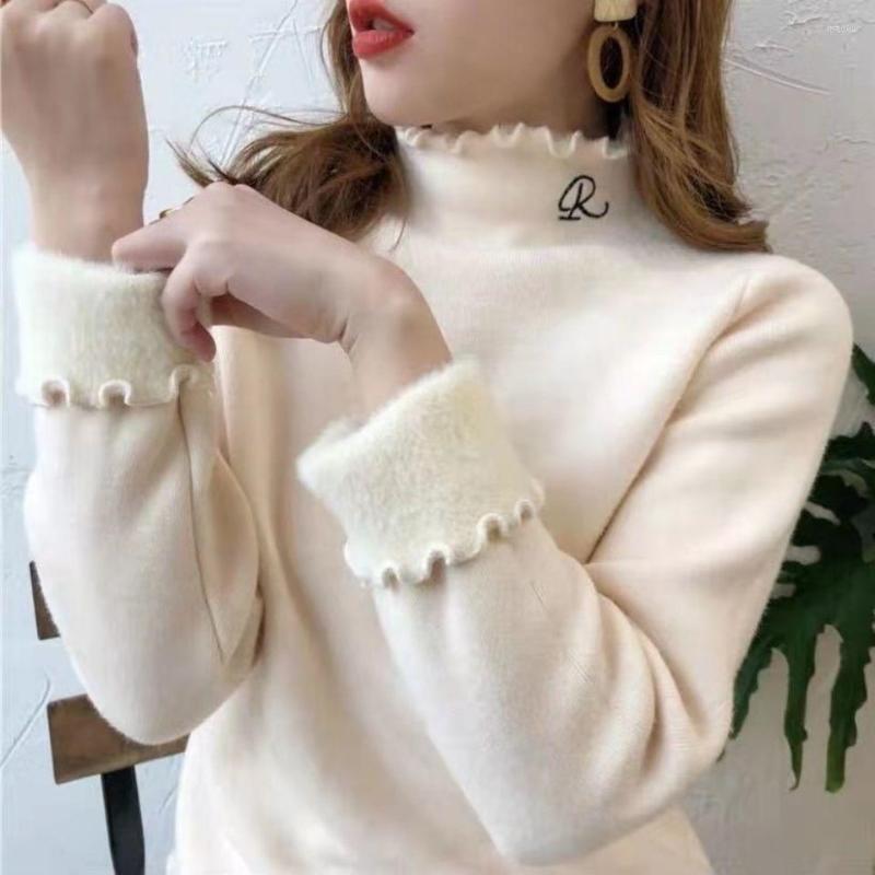 Women' Sweaters Woman Chandails Autumn And Winter One-Piece Velvet Sweater Women' Wooden Ear Knitted Inner Match Top, Black 2
Women' Sweaters Woman Chandails Autumn And Winter One-Piece Velvet Sweater Women' Wooden Ear Knitted Inner Match Top, Black 2