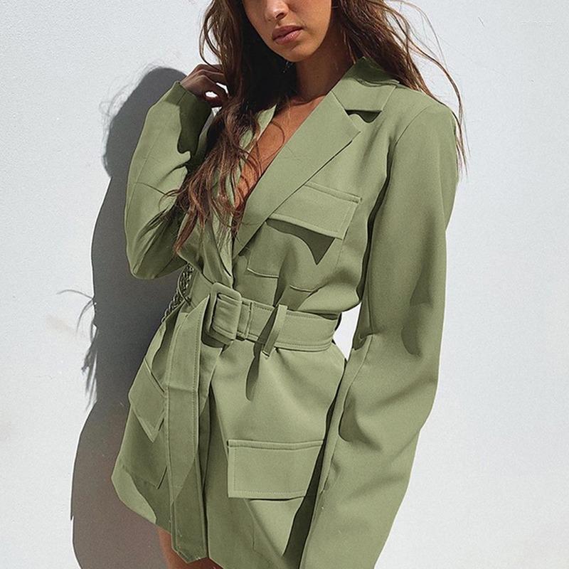 Women's Suits Women Green Sash Elegant Blazers Mid Length Double Breasted Office Lady 2022 Spring Autumn Fashion Blazer Solid Colors
Women's Suits Women Green Sash Elegant Blazers Mid Length Double Breasted Office Lady 2022 Spring Autumn Fashion Blazer Solid Colors