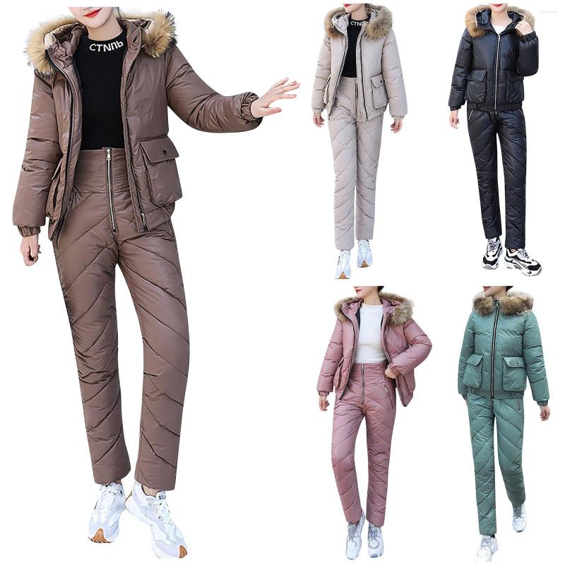 Women's Two Piece Pants Set Padded Jacket Women's Gloves Winter Korean Natural Fur Collar Down Cotton Coat Female Slim Thick 2-piece Ski, Black
Women's Two Piece Pants Set Padded Jacket Women's Gloves Winter Korean Natural Fur Collar Down Cotton Coat Female Slim Thick 2-piece Ski, Black
