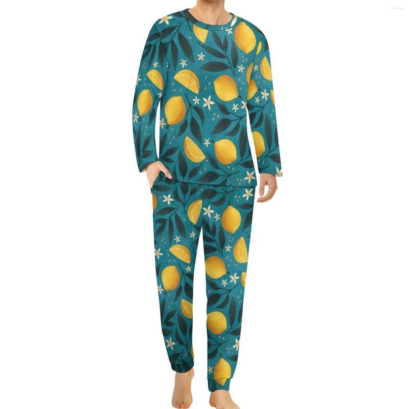 Men' Sleepwear Yellow Lemon Pajamas Long-Sleeve Leaf Floral Print 2 Pieces Night Set Spring Man Custom Romantic Big Size, Style-4
Men' Sleepwear Yellow Lemon Pajamas Long-Sleeve Leaf Floral Print 2 Pieces Night Set Spring Man Custom Romantic Big Size, Style-4